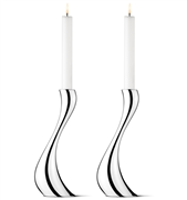 Georg Jensen Cobra lysestage sæt 2 stk., stor, stål, blank