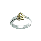 *Ring possibilities sølv m 14kt sommerfugl str. 55