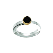 *Ring possibilities sølv m. 14kt og onyx kegle str. 55