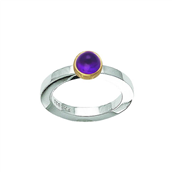 *Ring possibilities sølv m 14kt ametyst kegle str. 55