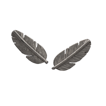 Heiring feather mini ørestik oxyderet sølv 51-5-82OX