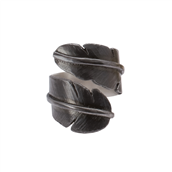 Heiring Feather ring stor sølv oxideret str. 48-60