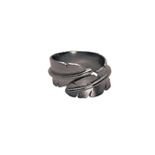 Heiring Feather ring mellem sølv oxideret str. 48-60