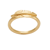 Heiring Feather ring forgyldt sølv mini fjer str. 48-62