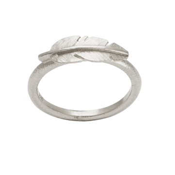 Heiring Feather ring rhodineret sølv mini fjer str. 48-62