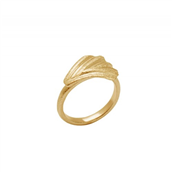 Heiring Feather ring smal sølv forgyldt str. 47-62