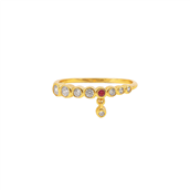 *Hultquist Ruby Ring sølv forgyldt