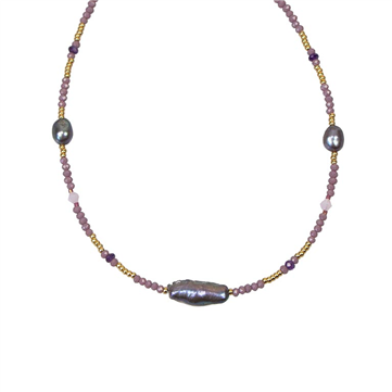 Hultquist Purple Sia Halskæde sølv forgyldt (35 + 5cm)