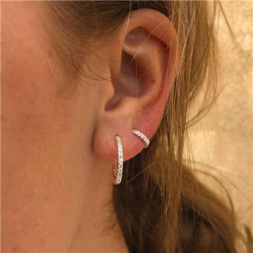 Hultquist Esta Mini øreringe sølv med hvide zirkoniasten (9mm)