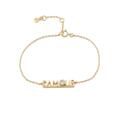 Hultquist L'amour armbånd forgyldt sølv m. cz (16+3 cm)