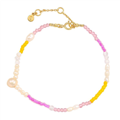 Hultquist Pink Rainbow armbånd forgyldt sølv m. farvede sten (16 + 3 cm)