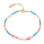 *Hultquist Gabbie armbånd forgyldt sølv m. perler (16+3 cm)