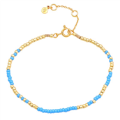 Hultquist Blue Mila armbånd forgyldt sølv m. perler (16+3 cm)