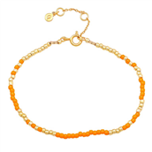 Hultquist Orange Mila armbånd forgyldt sølv m. perler (16+3 cm)
