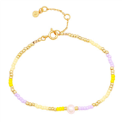 Hultquist Madison armbånd forgyldt sølv m. perler (16+3 cm)