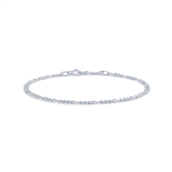 *ID Fine Jewelry Figaro armbånd sølv rhodineret 16+2 cm. 