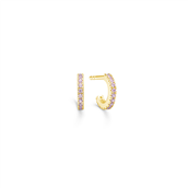 *ID Fine Jewelry Simplicity mini hoops sølv forgyldt med pink cz