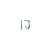 *ID Fine Jewelry Simplicity mini hoops sølv rhodineret med grøn cz