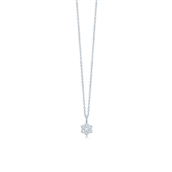 *ID Fine Jewelry Magnolia halskæde sølv rhodineret med cz 45 cm. 
