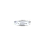 *ID Fine Jewelry Faith tag ring sølv rhodineret str. 50