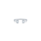 *ID Fine Jewelry Baguette Open ring rhodineret sølv cz str.50