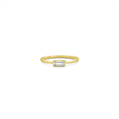 ID Fine Jewelry Baguette ring forgyldt sølv cz str.48