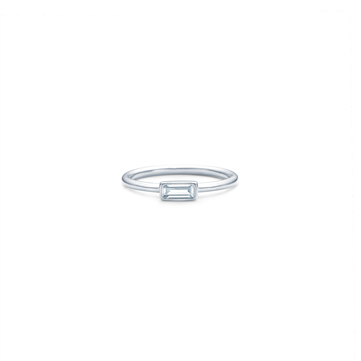 ID Fine Jewelry Baguette ring rhodineret sølv cz str. 54