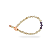&Imagine armbånd Deep Purple m. 6mm trækugler og emaljebeads rosaforgyldt lås 21 cm