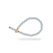 &Imagine armbånd Light Grey m. 6mm emaljebeads rosaforgyldt lås