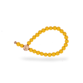 &Imagine armbånd Mellow Yellow m. 6mm emaljebeads rosaforgyldt lås