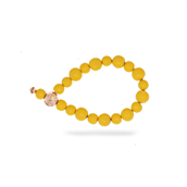 &Imagine armbånd Mellow Yellow m. 8-10mm emaljebeads rosaforgyldt lås