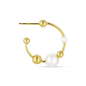 Jane Kønig Atomic Pearl Hoop ørering forgyldt sølv m. fvp (1 stk.) 
