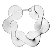*Jane Kønig Big Wavy Hoop sølv  (1stk)