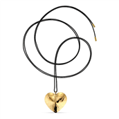 Jane Kønig Big Bruised Heart halskæde forgyldt sølv (175cm)