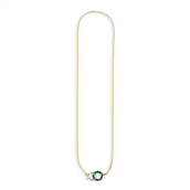 Jane Kønig Bermuda Malachite Lock halskæde sølv forgyldt (42,5cm)