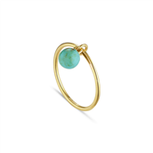 *Jane Kønig Bermuda Turquoise ring sølv forgyldt str. 54