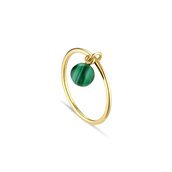 *Jane Kønig Bermuda Malachite ring sølv forgyldt (str. 50-58)