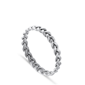 *Jane Kønig Small Braided ring sølv flet (str. 46-60)