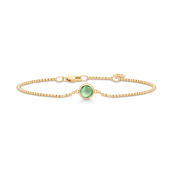 Julie Sandlau Primini Green Amethyst armbånd forgyldt sølv grøn krystal