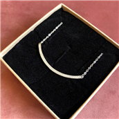 *By Pind halskæde sølv rhodineret med zirkoniasten (39+4 cm)