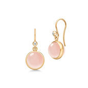 Julie Sandlau Prime Milky Rose øreringe forgyldt sølv rosafarvet krystal