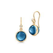 Julie Sandlau Prime Sapphire Blue øreringe sølv forgyldt med safirblå krystal