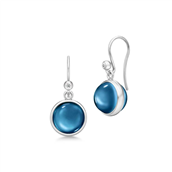 Julie Sandlau Prime Sapphire Blue øreringe rhodineret sølv safirblå krystal