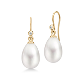 Julie Sandlau Afrodite øreringe forgyldt sølv perle zirkonia