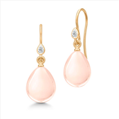Julie Sandlau Prima Ballerina øreringe sølv forgyldt m. blush-farvet pear cut krystal