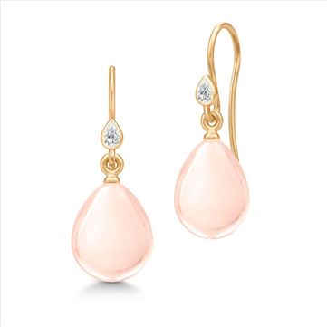 Julie Sandlau Prima Ballerina øreringe sølv forgyldt m. blush-farvet pear cut krystal