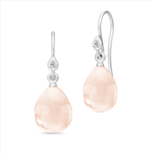 *Julie Sandlau Prima Ballerina øreringe sølv rhodineret m. blush-farvet pear cut krystal