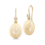 Julie Sandlau øreringe sølv forgyldt Tree Of Life Signet med zirkonia