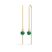 Julie Sandlau Berry Chain øreringe sølv forgyldt kæde med cz og grøn agat