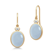 Julie Sandlau Glace øreringe chalcedony forgyldt sølv m. cz
